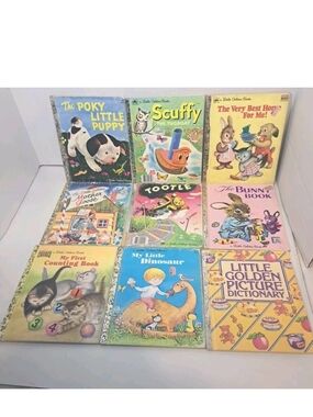 VINTAGE Little Golden Books Children's Hardcover -Lot of 9 -TITLES IN DESCRIP